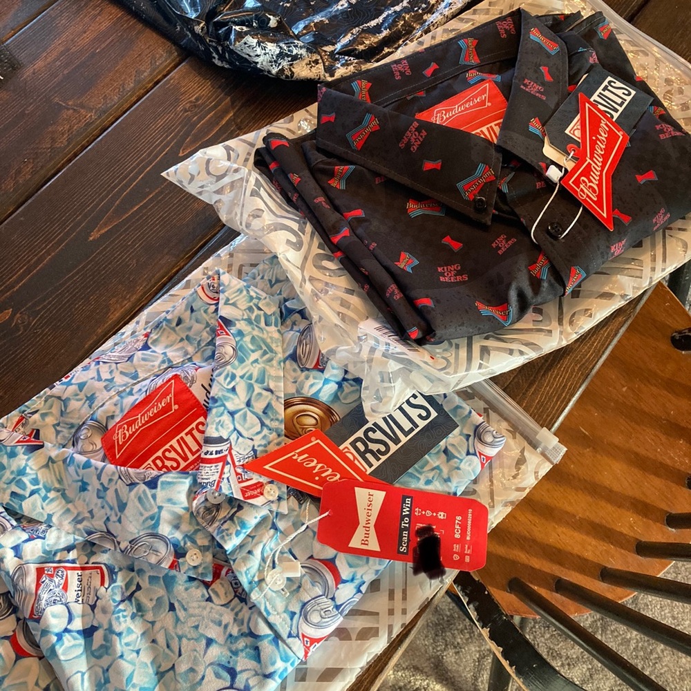 NWT (2) RSVLTS BUDWEISER SHIRTS, SIZE 2X